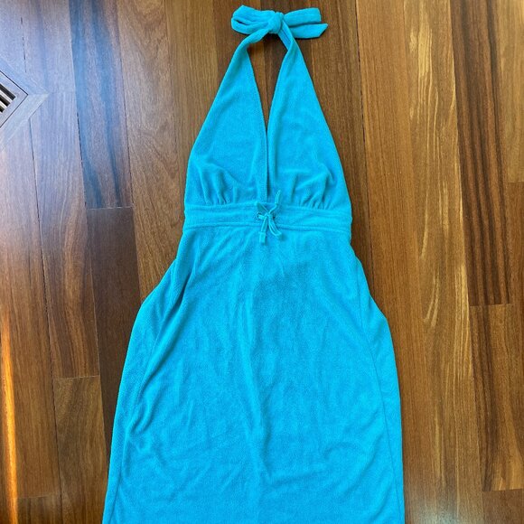 Lole Dresses & Skirts - Lole Teal Terrycloth Halter Dress Sz XS
